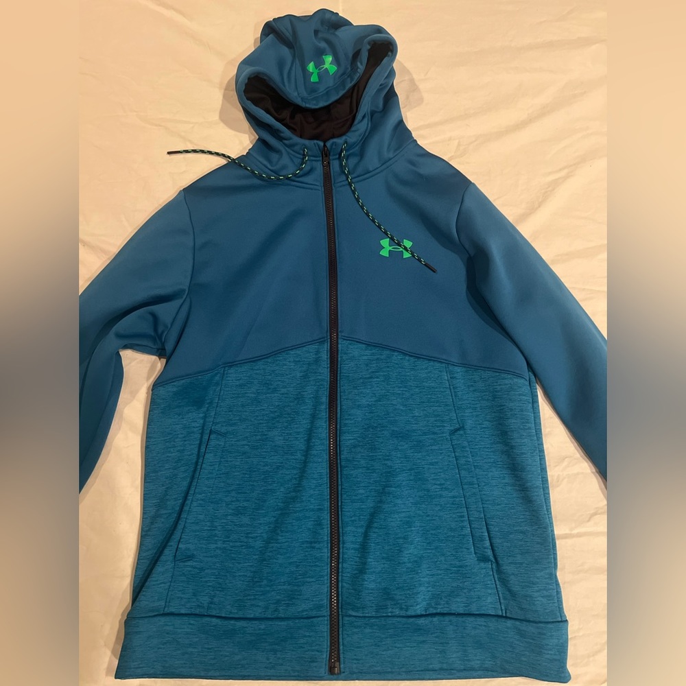 Under Armour Men's Hoodie, Adult Medium - Blue/Green/Teal, Loose Fit